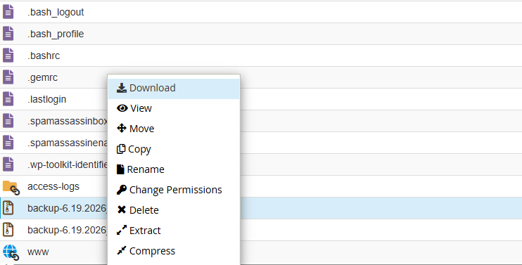 backup 06 آموزش بکاپ گرفتن در هاست سی پنل